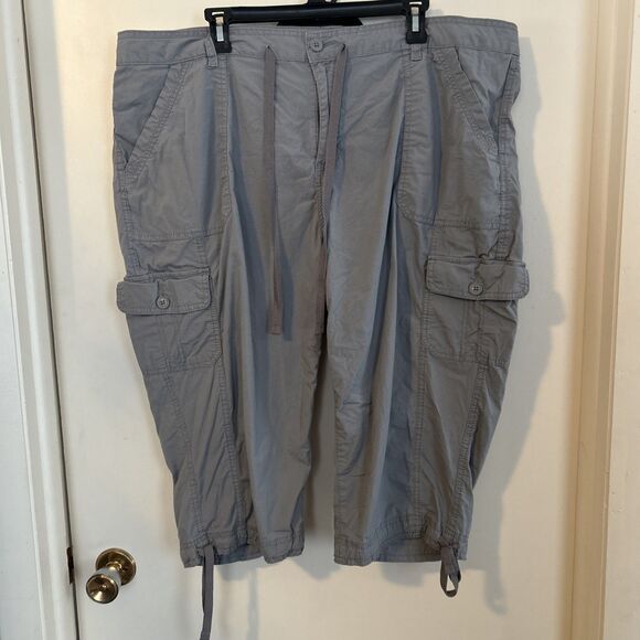 Lot of 2 St Johns Bay Women 24W Blue & Black  Capri MidRise Adj Drawstrings - Picture 8 of 14